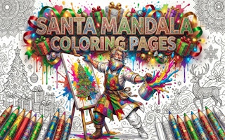 Santa Mandala Coloring Pages thumbnail